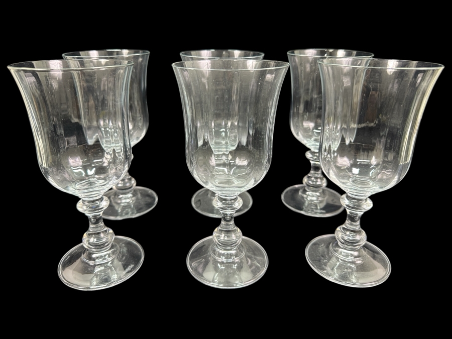 Set of (6) Mikasa French Countryside Crystal Water Goblet 7.5'H