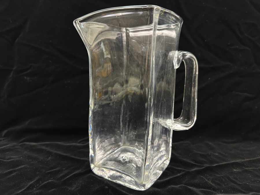 Simon Pearce Signed, Hand Blown Woodbury Pitcher 9.5'H Retails $180 [Photo 3]
