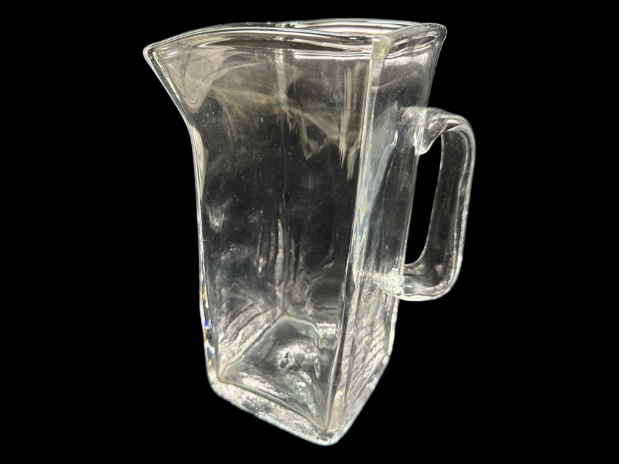 Simon Pearce Signed, Hand Blown Woodbury Pitcher 9.5'H Retails $180