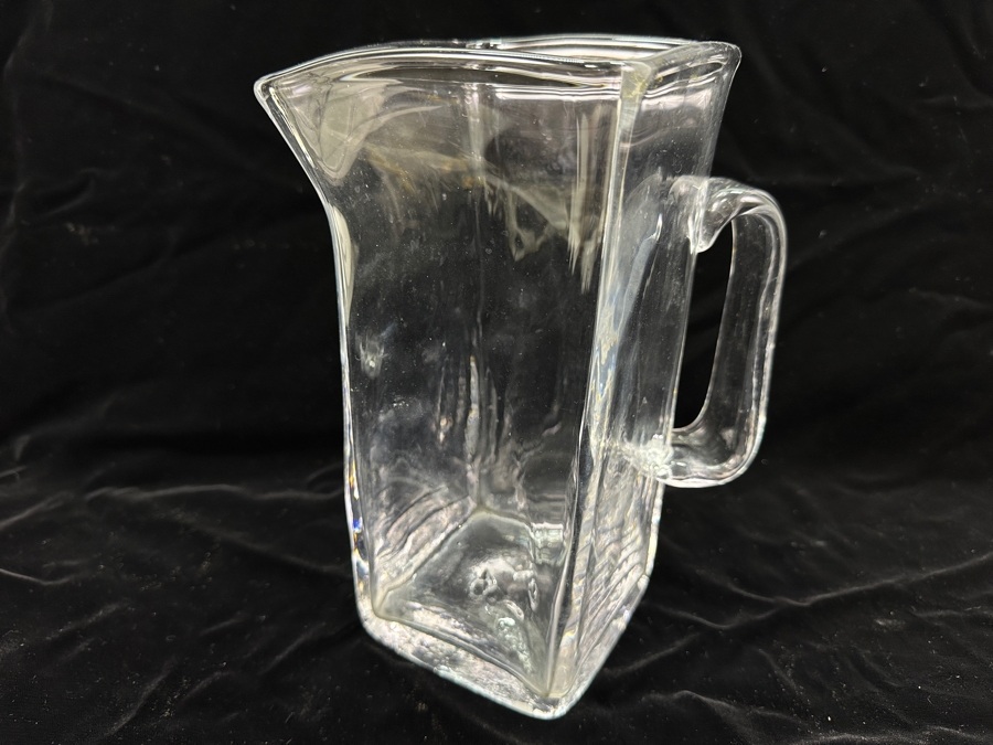 Simon Pearce Signed, Hand Blown Woodbury Pitcher 9.5'H Retails $180 [Photo 2]
