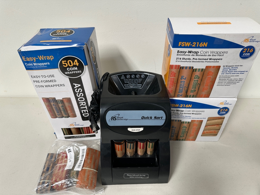 Royal Sovereign Quick Sort Coin Sorter with Assortment of Coin Wrappers [Photo 2]