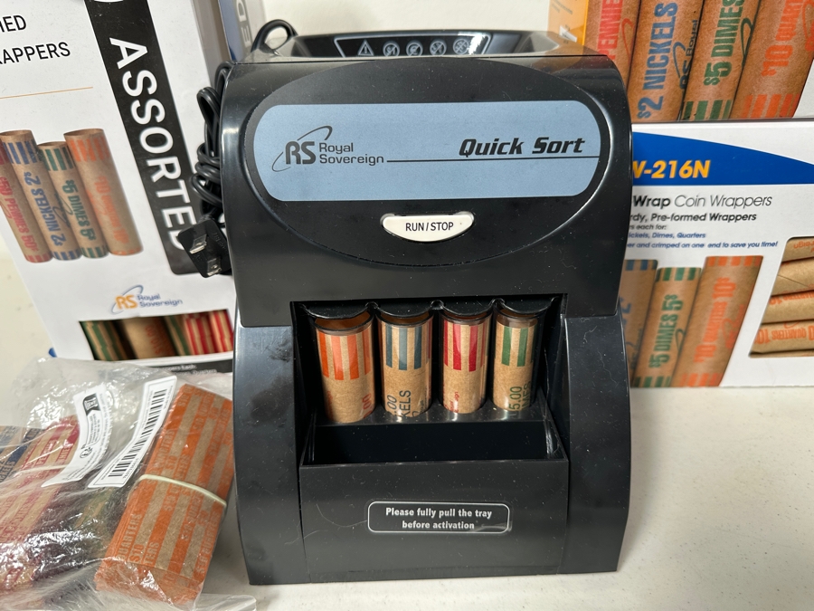 Royal Sovereign Quick Sort Coin Sorter with Assortment of Coin Wrappers [Photo 3]