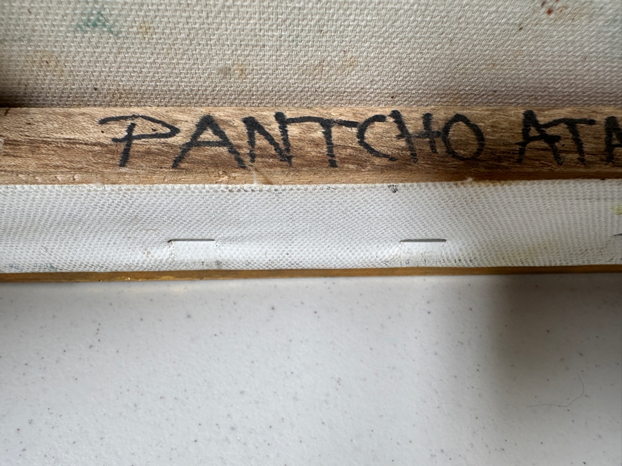 Just Added - Original Abstract Landscape Painting Signed On Verso Pantcho Atanasov 12 X 12 [Photo 9]