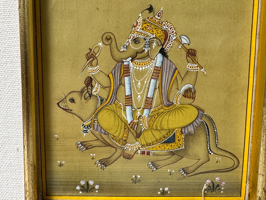 Just Added - Original Hand Painted Indian Miniature Painting 4.5 X 7.5 Framed 9 X 12 [Photo 3]