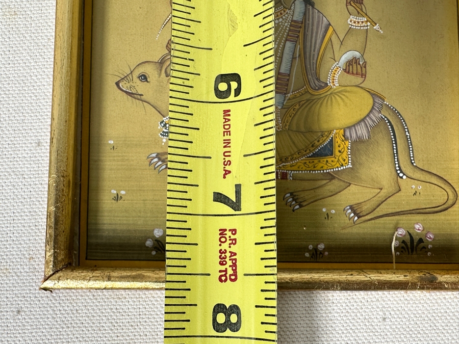 Just Added - Original Hand Painted Indian Miniature Painting 4.5 X 7.5 Framed 9 X 12 [Photo 8]