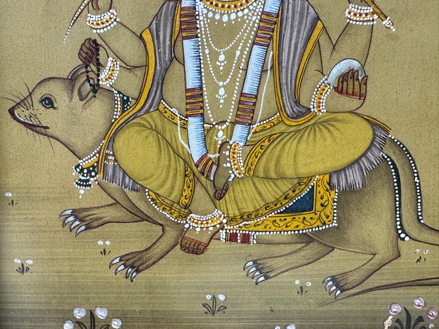 Just Added - Original Hand Painted Indian Miniature Painting 4.5 X 7.5 Framed 9 X 12 [Photo 5]