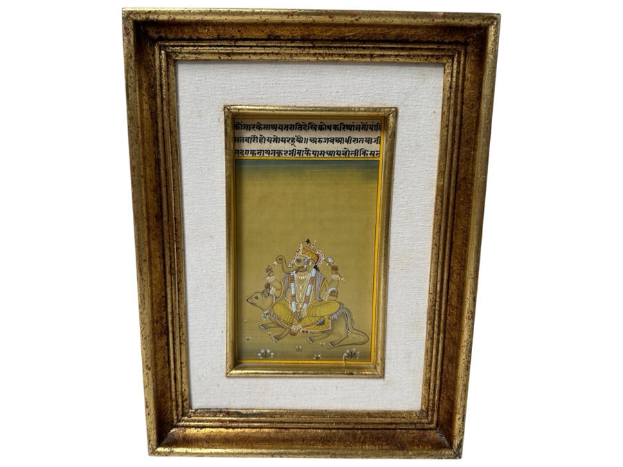 Just Added - Original Hand Painted Indian Miniature Painting 4.5 X 7.5 Framed 9 X 12 [Photo 2]
