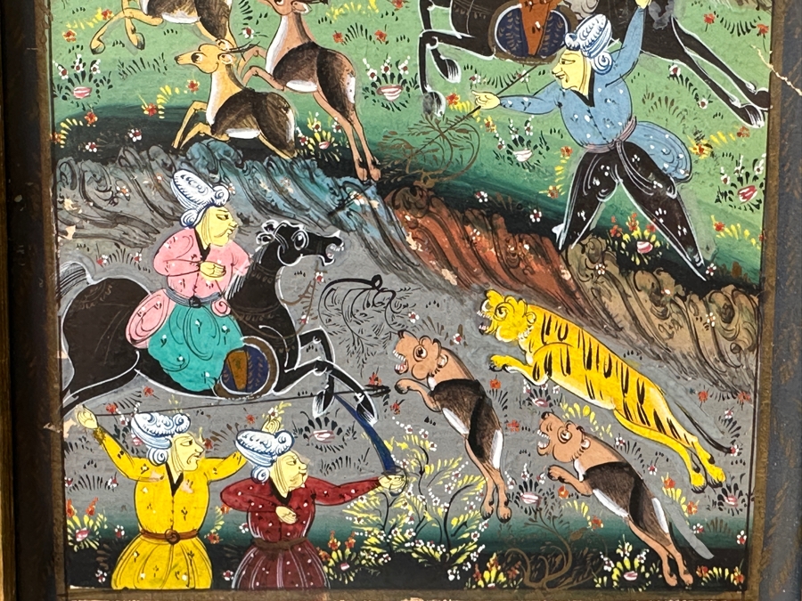 Just Added - Original Hand Painted Indian Miniature Painting 5 X 9.5 Framed 10 X 14 [Photo 6]