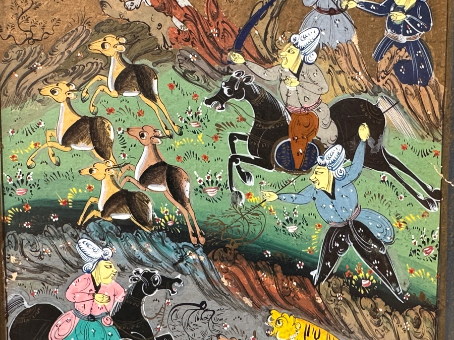 Just Added - Original Hand Painted Indian Miniature Painting 5 X 9.5 Framed 10 X 14 [Photo 5]