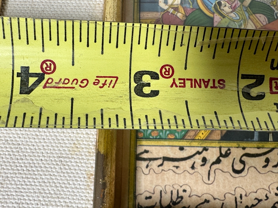 Just Added - Original Hand Painted Indian Miniature Painting 3 X 6.5 Framed 7 X 11 [Photo 7]