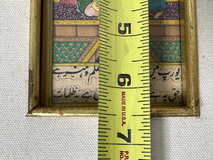 Just Added - Original Hand Painted Indian Miniature Painting 3 X 6.5 Framed 7 X 11 [Photo 8]