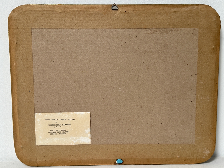 Just Added - Allison Merryn Galsworthy (A.M.G.) Original Watercolor Painting On Paper Of Cornwall, England Man O' War Cottage Cadgwith, Near Helston 12.5 X 9 Framed 18.5 X 14.5 [Photo 13]