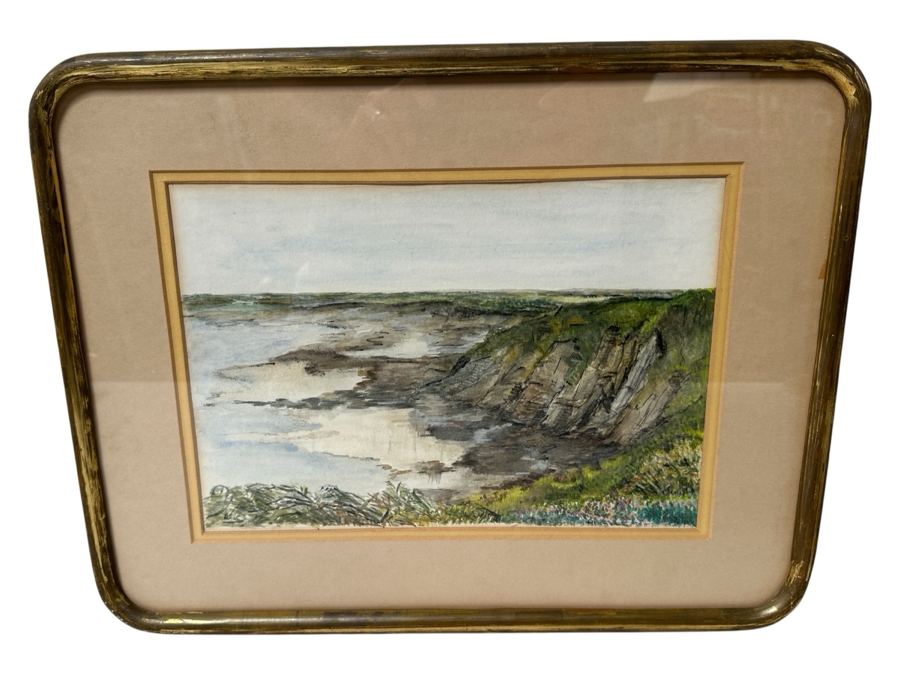 Just Added - Allison Merryn Galsworthy (A.M.G.) Original Watercolor Painting On Paper Of Cornwall, England Man O' War Cottage Cadgwith, Near Helston 12.5 X 9 Framed 18.5 X 14.5 [Photo 2]
