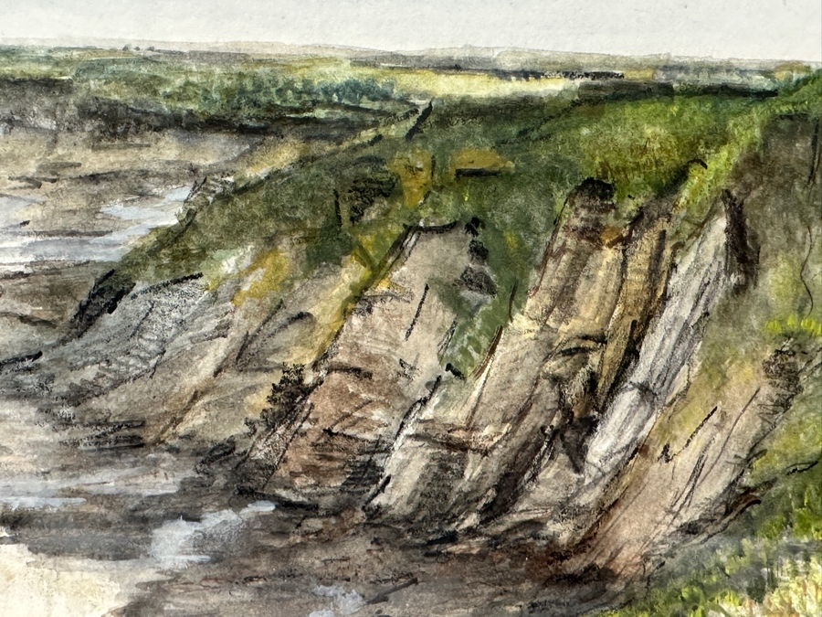 Just Added - Allison Merryn Galsworthy (A.M.G.) Original Watercolor Painting On Paper Of Cornwall, England Man O' War Cottage Cadgwith, Near Helston 12.5 X 9 Framed 18.5 X 14.5 [Photo 8]