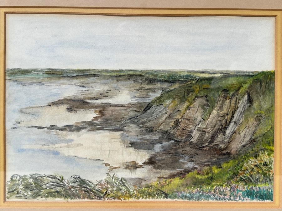 Just Added - Allison Merryn Galsworthy (A.M.G.) Original Watercolor Painting On Paper Of Cornwall, England Man O' War Cottage Cadgwith, Near Helston 12.5 X 9 Framed 18.5 X 14.5