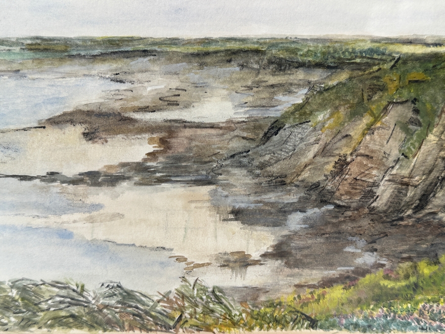 Just Added - Allison Merryn Galsworthy (A.M.G.) Original Watercolor Painting On Paper Of Cornwall, England Man O' War Cottage Cadgwith, Near Helston 12.5 X 9 Framed 18.5 X 14.5 [Photo 5]