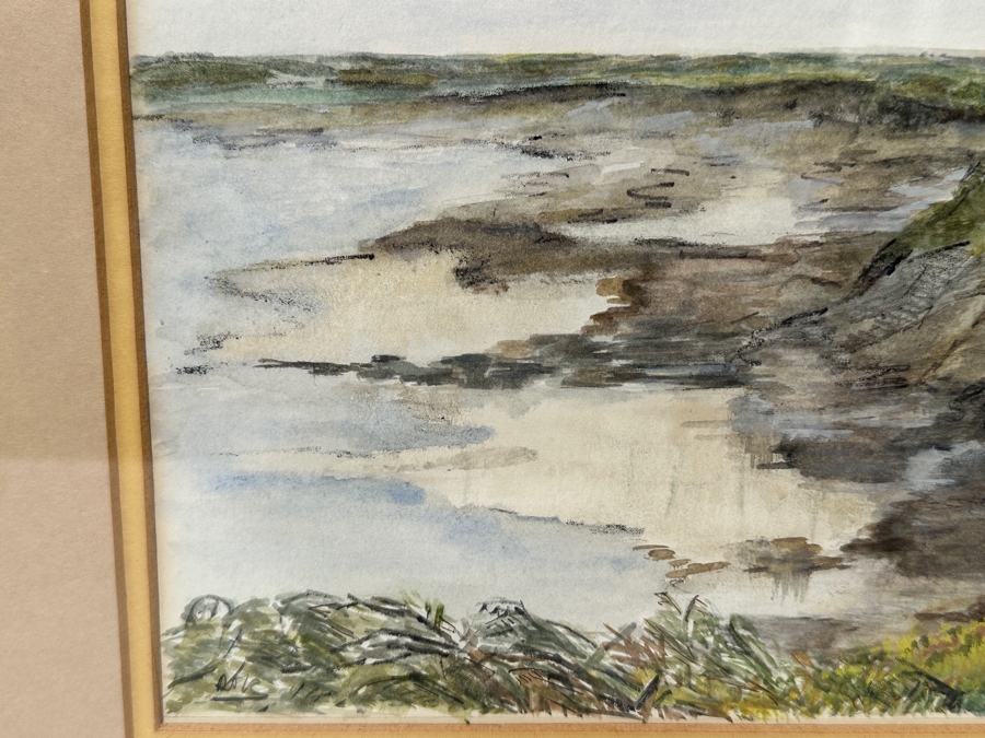 Just Added - Allison Merryn Galsworthy (A.M.G.) Original Watercolor Painting On Paper Of Cornwall, England Man O' War Cottage Cadgwith, Near Helston 12.5 X 9 Framed 18.5 X 14.5 [Photo 6]