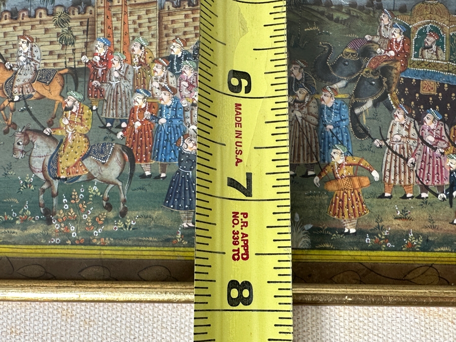 Just Added - Original Hand Painted Indian Painting 12.5 X 7.5 Framed 17.5 X 12.5 [Photo 14]