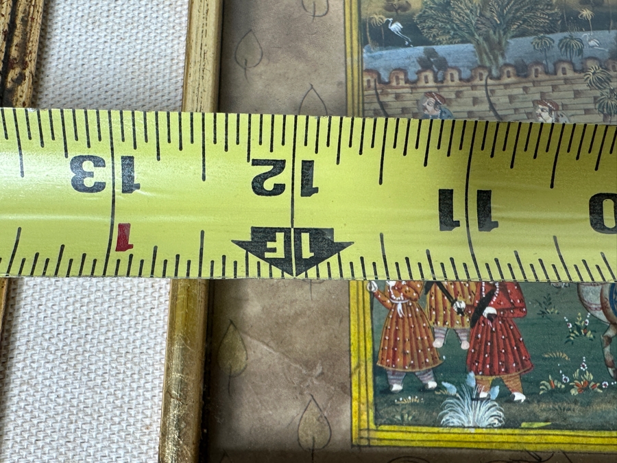 Just Added - Original Hand Painted Indian Painting 12.5 X 7.5 Framed 17.5 X 12.5 [Photo 12]