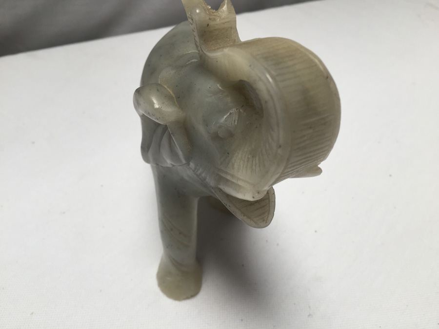 Chinese Hard Stone Elephant Carving - Note Minor Repair In Trunk [Photo 5]