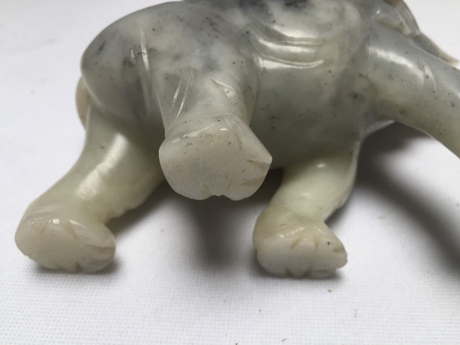 Chinese Hard Stone Elephant Carving - Note Minor Repair In Trunk [Photo 9]