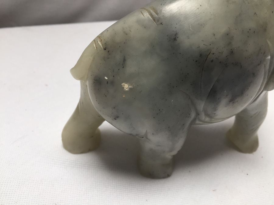 Chinese Hard Stone Elephant Carving - Note Minor Repair In Trunk [Photo 7]