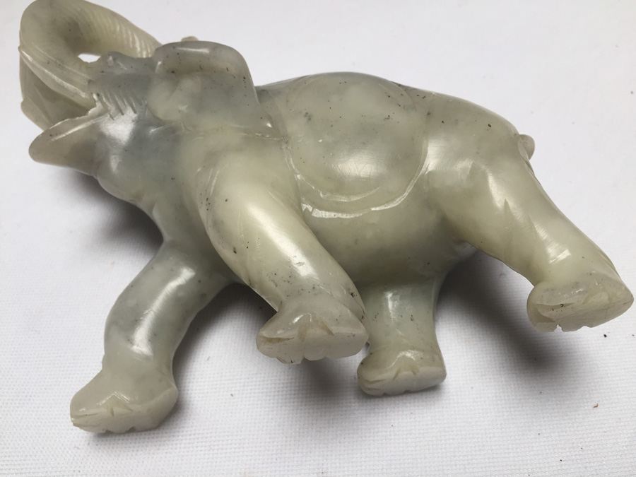 Chinese Hard Stone Elephant Carving - Note Minor Repair In Trunk [Photo 3]