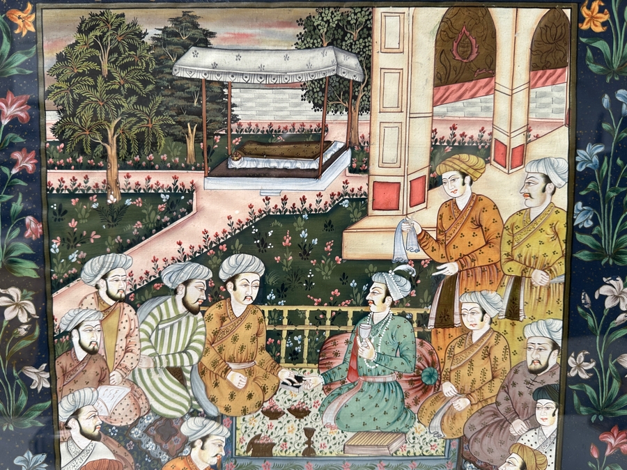 Just Added - Original Hand Painted Indian Painting 16 X 20 Framed 22.5 X 26.5 [Photo 4]