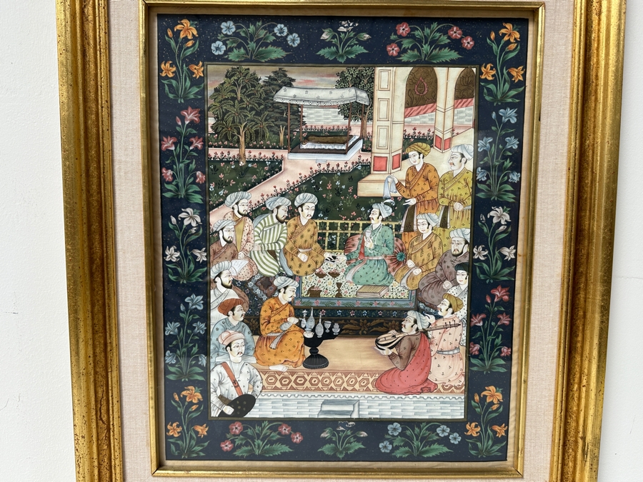 Just Added - Original Hand Painted Indian Painting 16 X 20 Framed 22.5 X 26.5