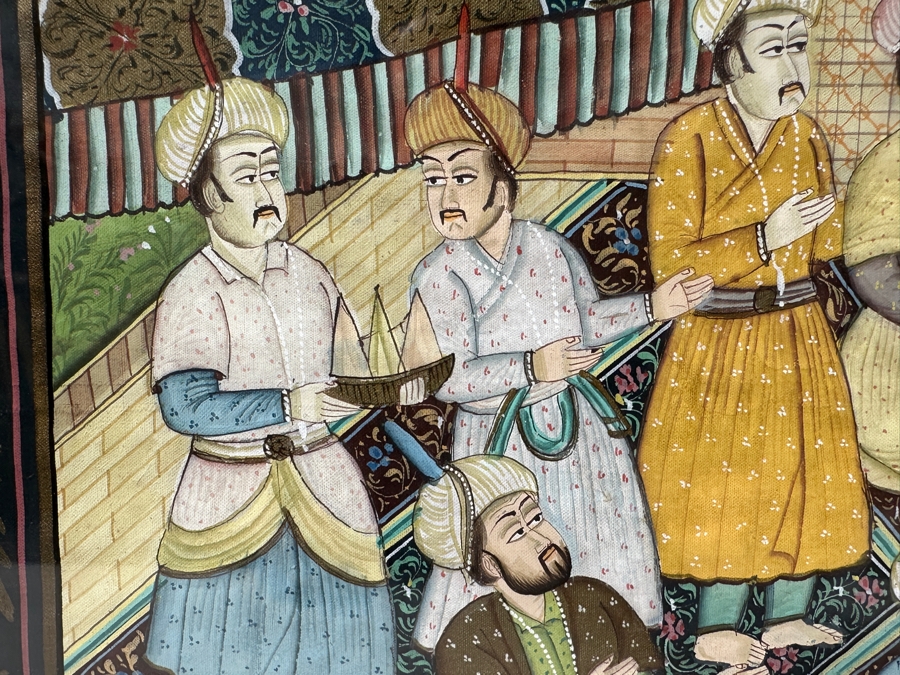 Just Added - Original Hand Painted Indian Painting 16 X 20 Framed 22.5 X 26.5 [Photo 8]