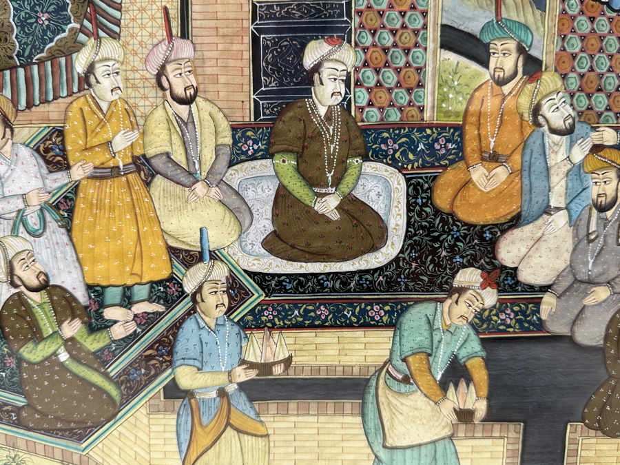 Just Added - Original Hand Painted Indian Painting 16 X 20 Framed 22.5 X 26.5 [Photo 4]