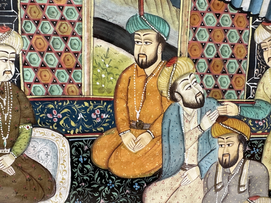 Just Added - Original Hand Painted Indian Painting 16 X 20 Framed 22.5 X 26.5 [Photo 7]