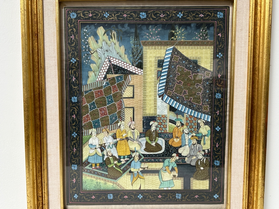 Just Added - Original Hand Painted Indian Painting 16 X 20 Framed 22.5 X 26.5