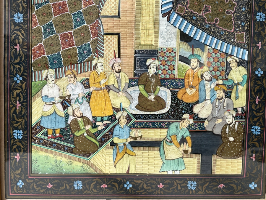 Just Added - Original Hand Painted Indian Painting 16 X 20 Framed 22.5 X 26.5 [Photo 3]