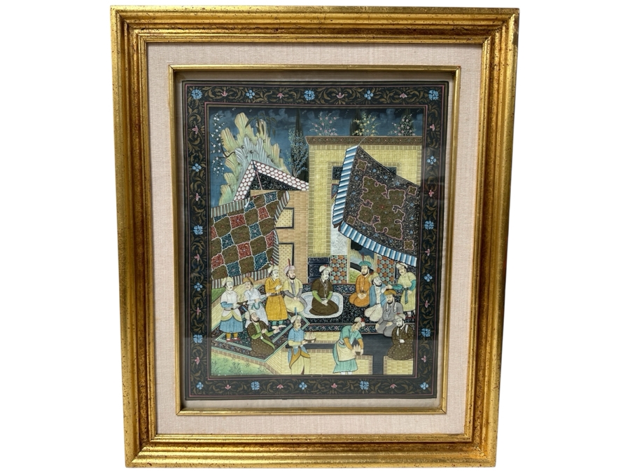 Just Added - Original Hand Painted Indian Painting 16 X 20 Framed 22.5 X 26.5 [Photo 2]