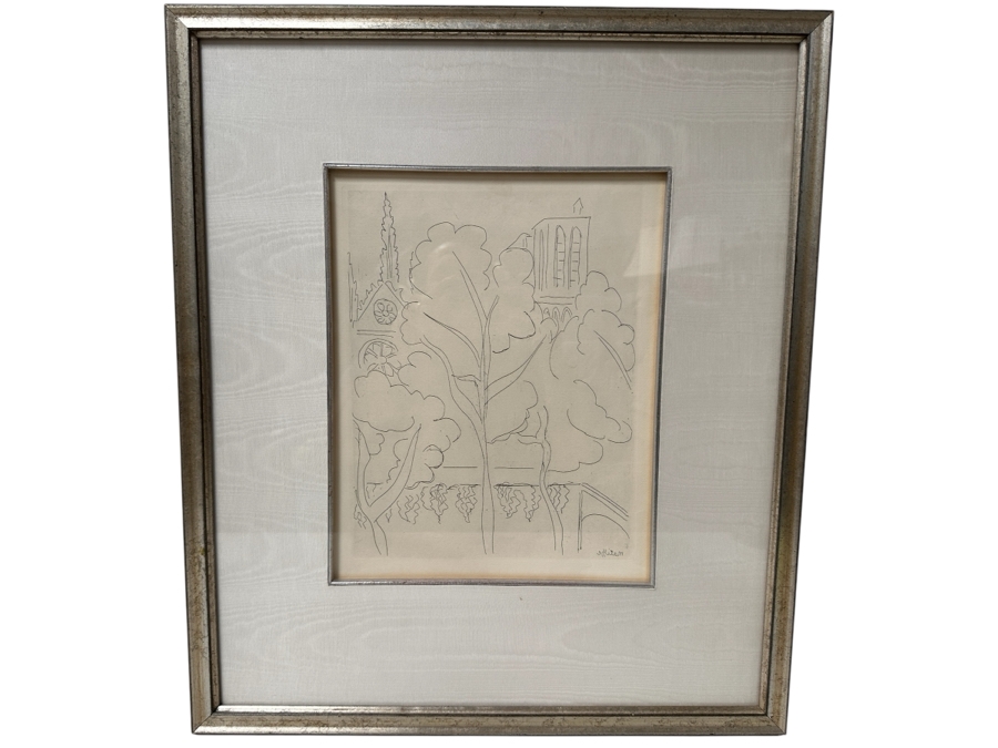 Just Added - Henri Matisse (1869-1954, French) Etching On Paper Titled 'La Cite-Notre Dame' From 1937 10.5 X 13.5 Framed 21.5 X 25 [Photo 2]