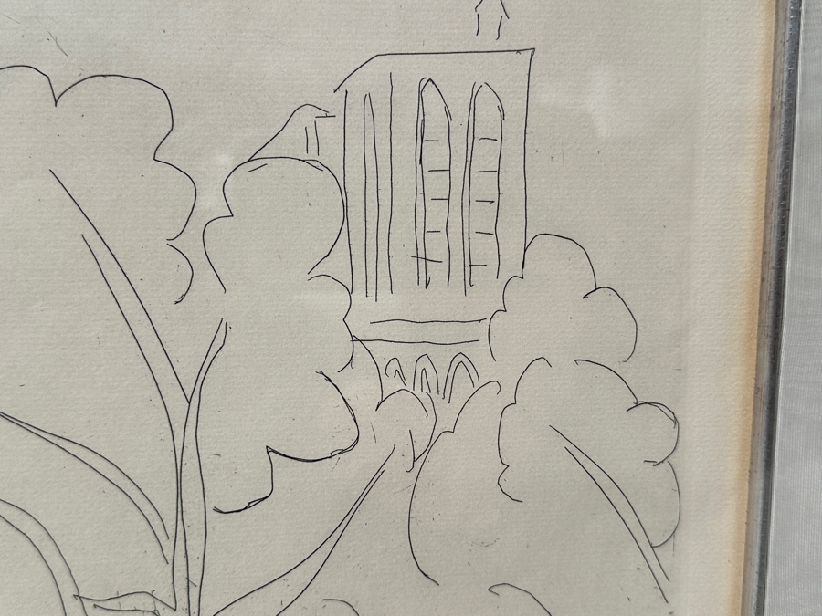 Just Added - Henri Matisse (1869-1954, French) Etching On Paper Titled 'La Cite-Notre Dame' From 1937 10.5 X 13.5 Framed 21.5 X 25 [Photo 4]