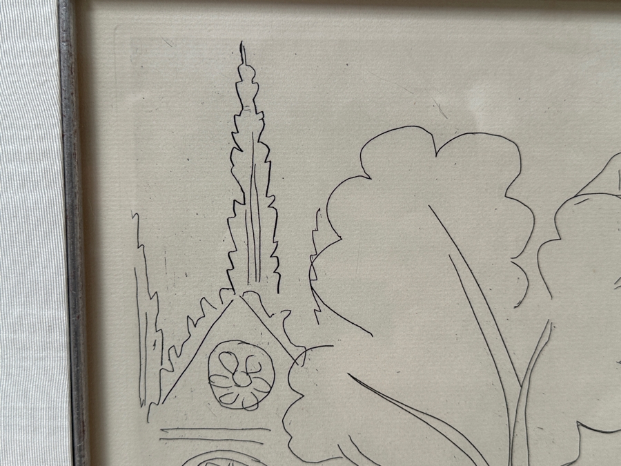 Just Added - Henri Matisse (1869-1954, French) Etching On Paper Titled 'La Cite-Notre Dame' From 1937 10.5 X 13.5 Framed 21.5 X 25 [Photo 5]