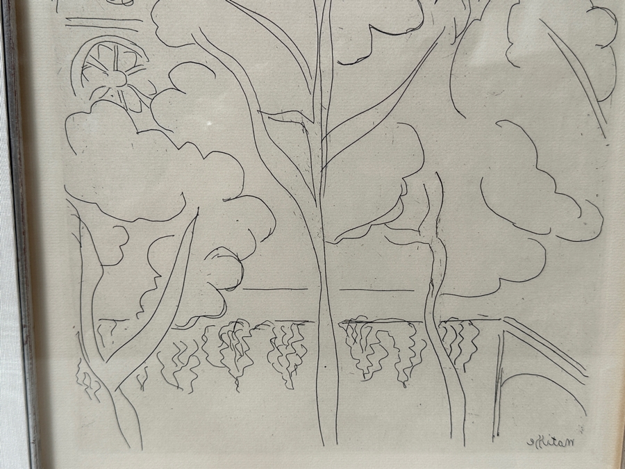 Just Added - Henri Matisse (1869-1954, French) Etching On Paper Titled 'La Cite-Notre Dame' From 1937 10.5 X 13.5 Framed 21.5 X 25 [Photo 6]