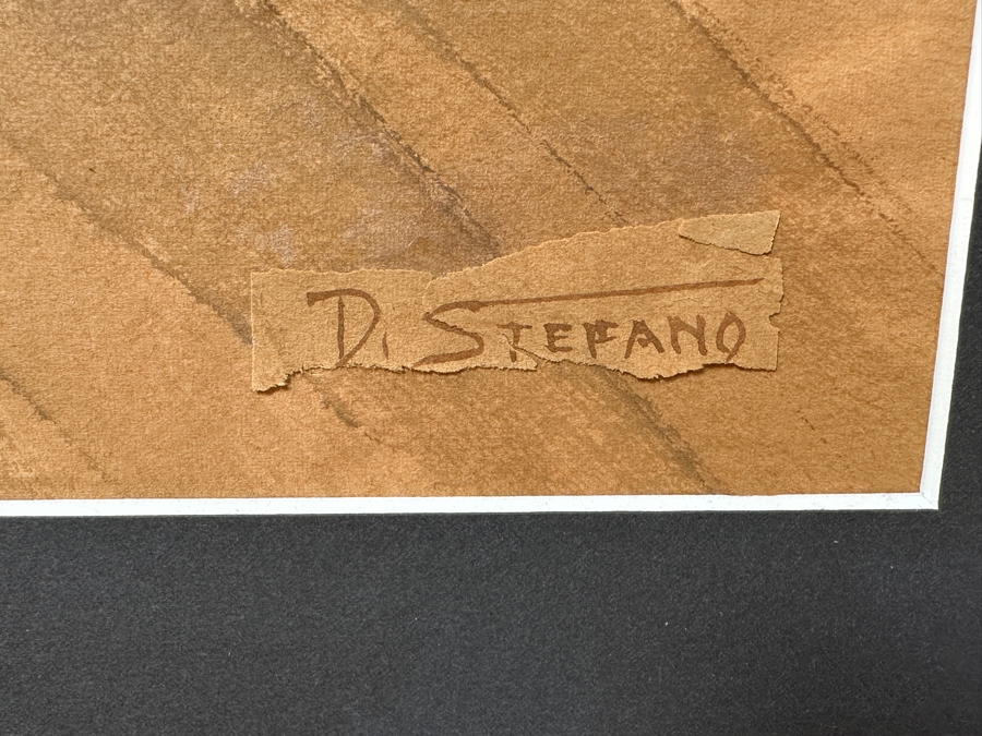 Just Added - Original Watercolor Painting On Paper Signed D. Stefano 16 X 19 Framed 26.5 X 32.5 [Photo 5]