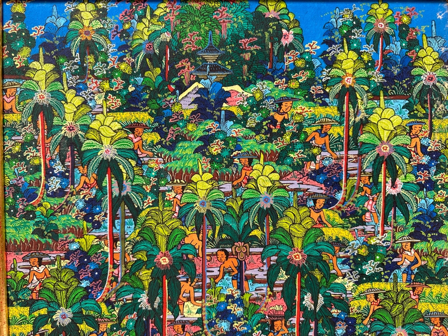 Just Added - Repun Penestanan Original Balinese Painting On Canvas 15 X 23 [Photo 2]