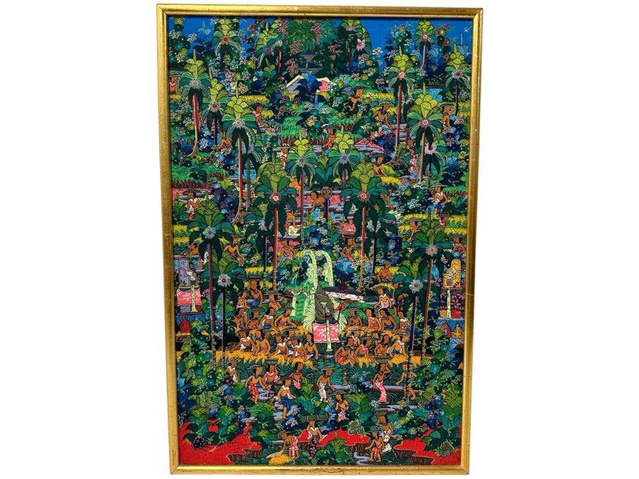 Just Added - Repun Penestanan Original Balinese Painting On Canvas 15 X 23