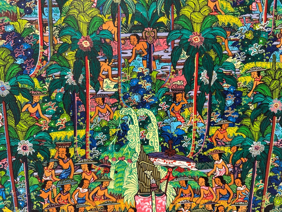 Just Added - Repun Penestanan Original Balinese Painting On Canvas 15 X 23 [Photo 3]