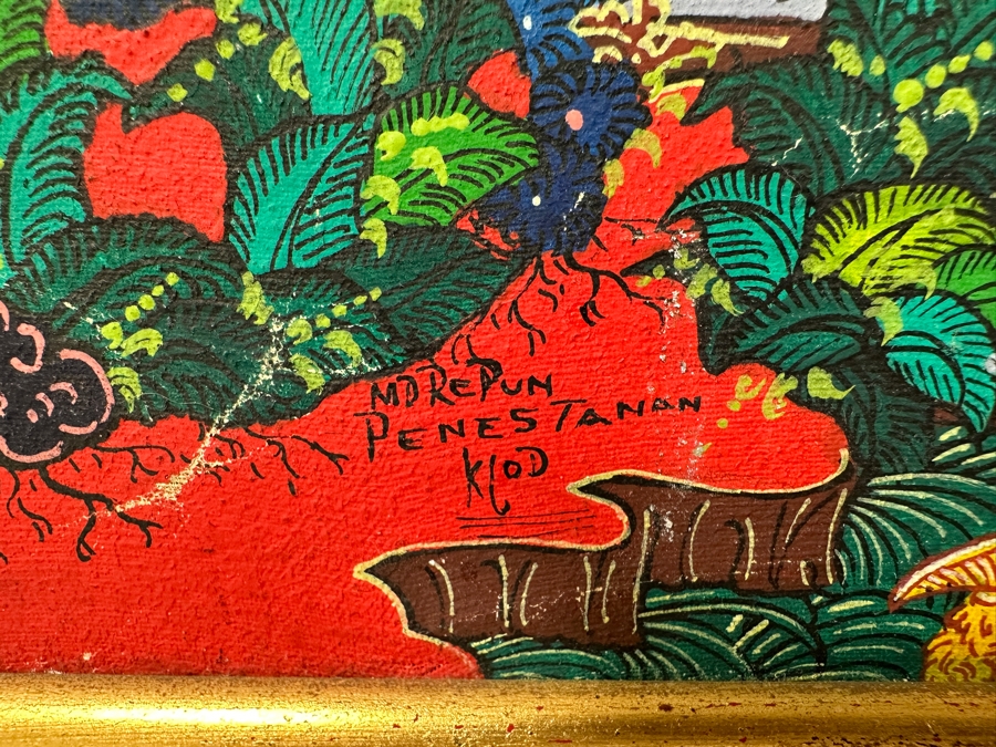 Just Added - Repun Penestanan Original Balinese Painting On Canvas 15 X 23 [Photo 7]