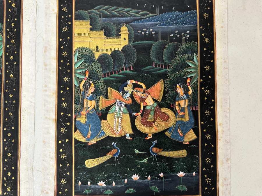 Just Added - Pair Of Original Hand Painted Indian Paintings 9 X 13 [Photo 8]