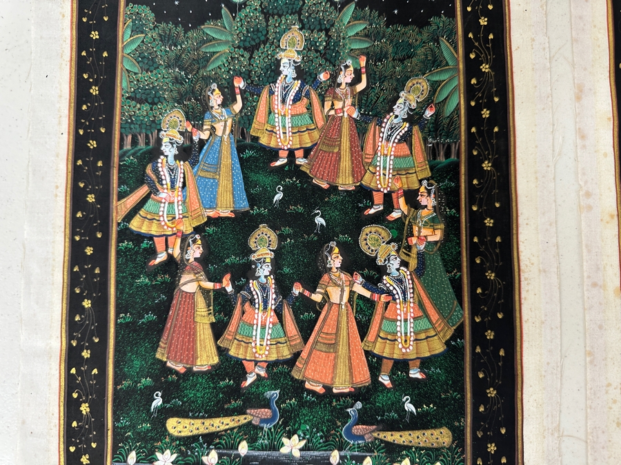 Just Added - Pair Of Original Hand Painted Indian Paintings 9 X 13 [Photo 3]