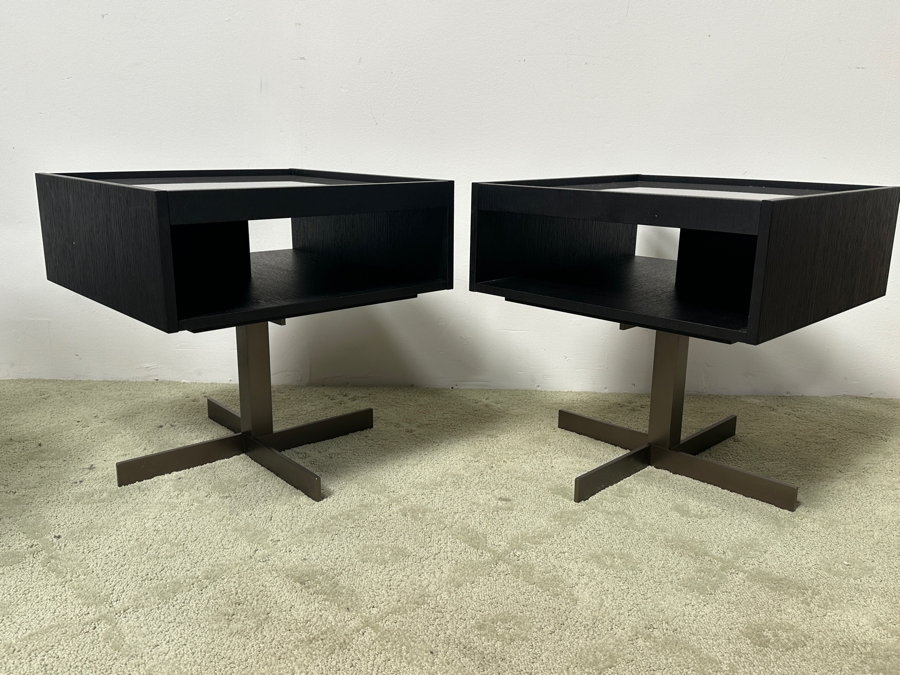 Pair Of Minotti Close 'Nightstand' Night Stands Designed By Rodolfo Dordoni Made In Italy 19W X 19D X 19H Retails $10,150 [Photo 6]