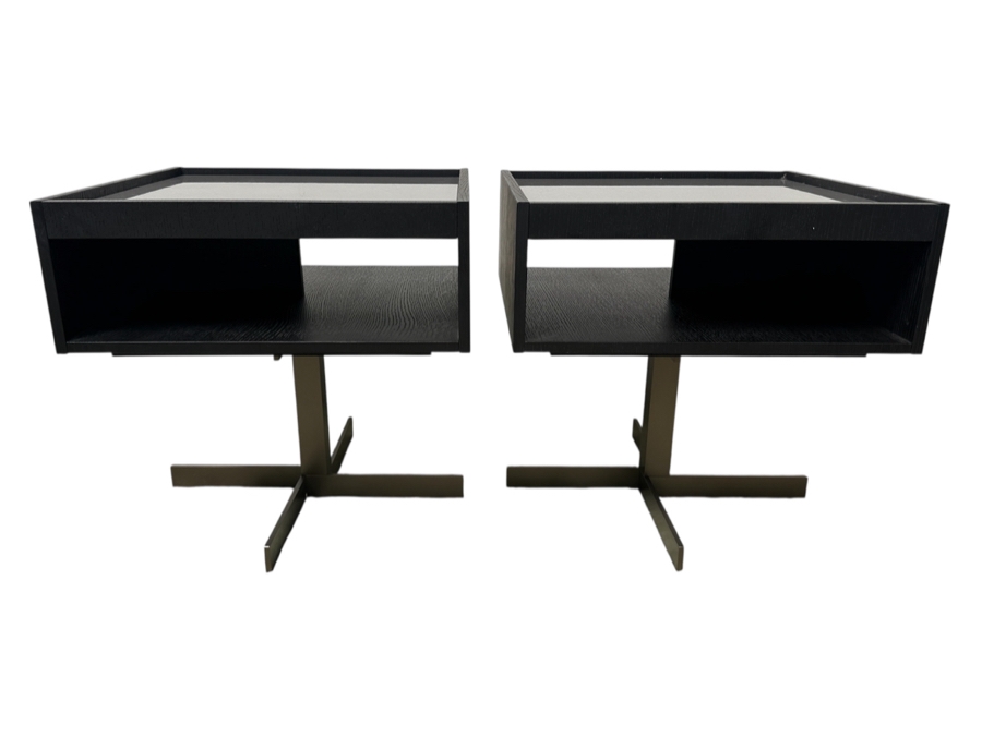 Pair Of Minotti Close 'Nightstand' Night Stands Designed By Rodolfo Dordoni Made In Italy 19W X 19D X 19H Retails $10,150 [Photo 2]