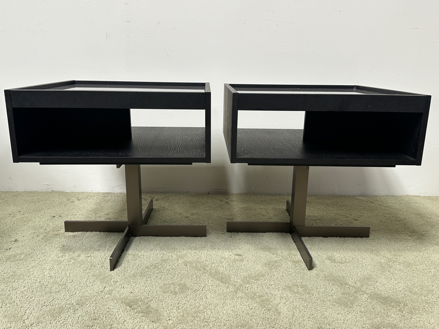 Pair Of Minotti Close 'Nightstand' Night Stands Designed By Rodolfo Dordoni Made In Italy 19W X 19D X 19H Retails $10,150 [Photo 4]