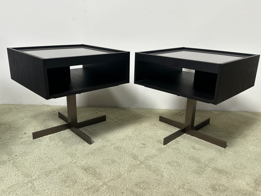 Pair Of Minotti Close 'Nightstand' Night Stands Designed By Rodolfo Dordoni Made In Italy 19W X 19D X 19H Retails $10,150 [Photo 7]